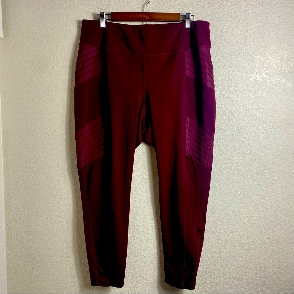 Old Navy Active Street Go Dry Leggings High Rise Maroon Size:2X